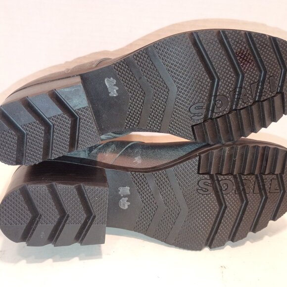 SOREL "Cate" Sz 8US/37EU Quarry Gray Leather Moto Style Ankle Bootie - Picture 9 of 11